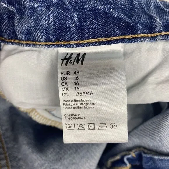 H&M Boyfriend Jeans Womens Size 16 Low Waist Loose Fit Distressed Jeans Casual - Picture 10 of 12